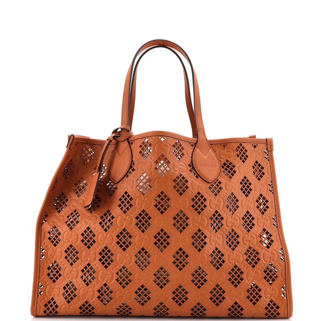 Gucci Convertible Tote GG Debossed Laser Cut Leather Medium
