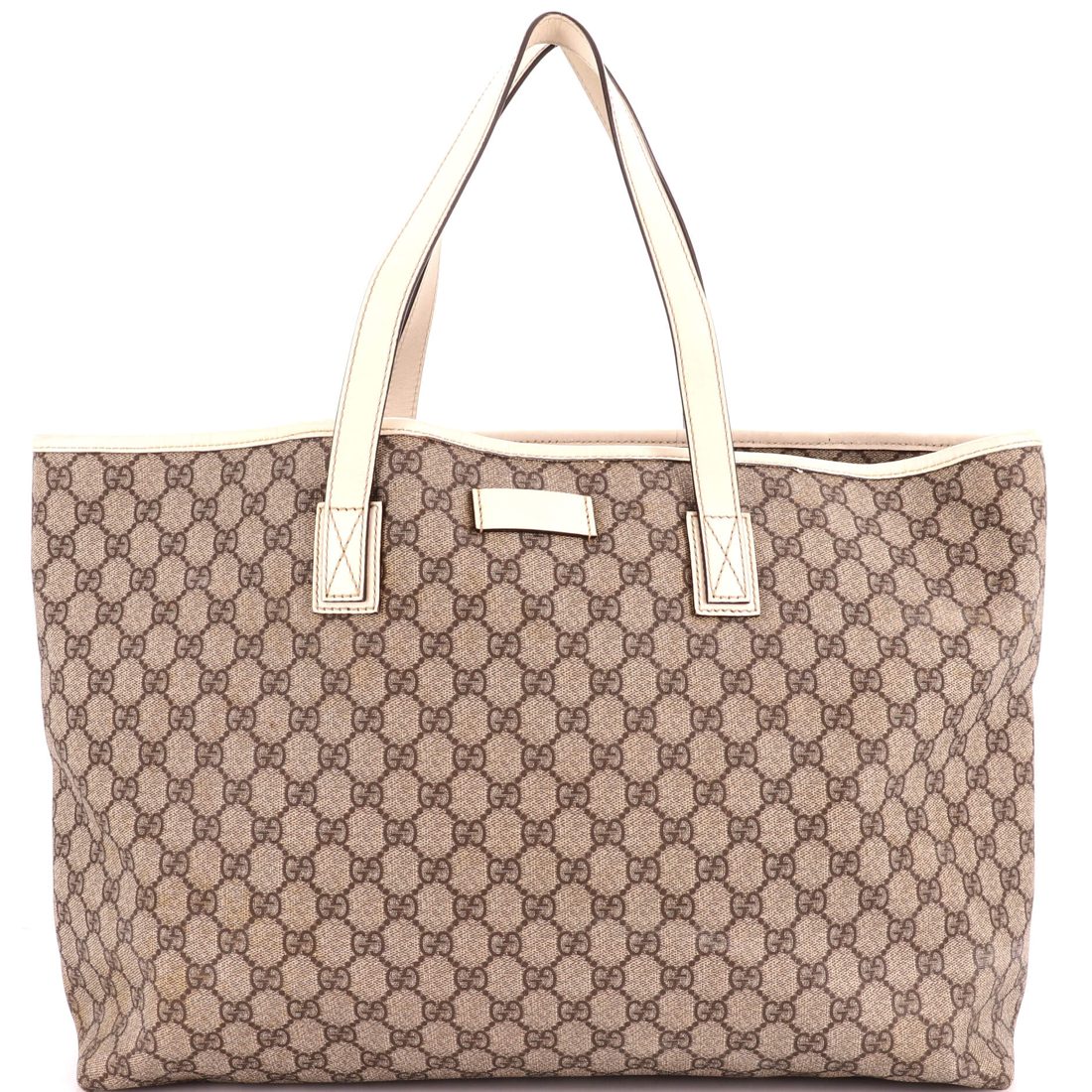 Gucci Plus Tote GG Coated Canvas with Leather Large