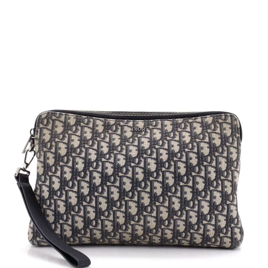 Christian Dior Wristlet Clutch Oblique Canvas 