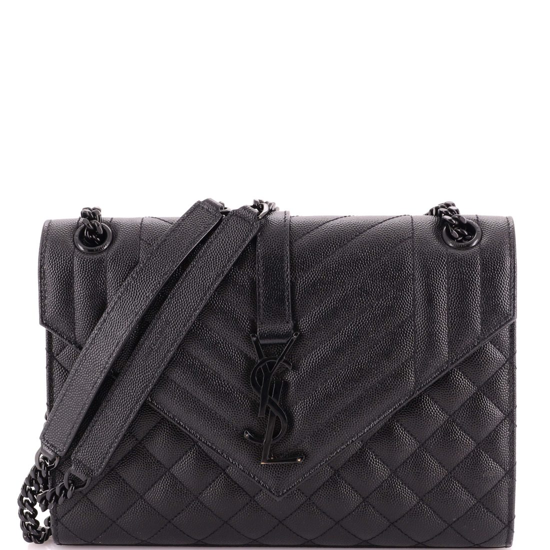 Saint Laurent Classic Monogram Envelope Satchel Mixed Matelasse Leather Medium