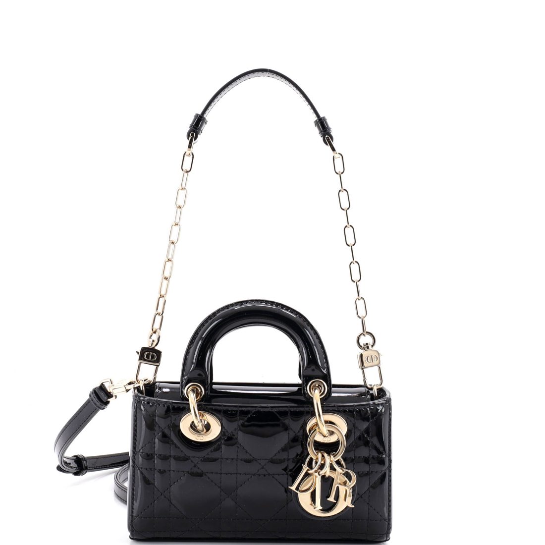 Christian Dior Lady D-Joy Bag Cannage Quilt Patent Micro