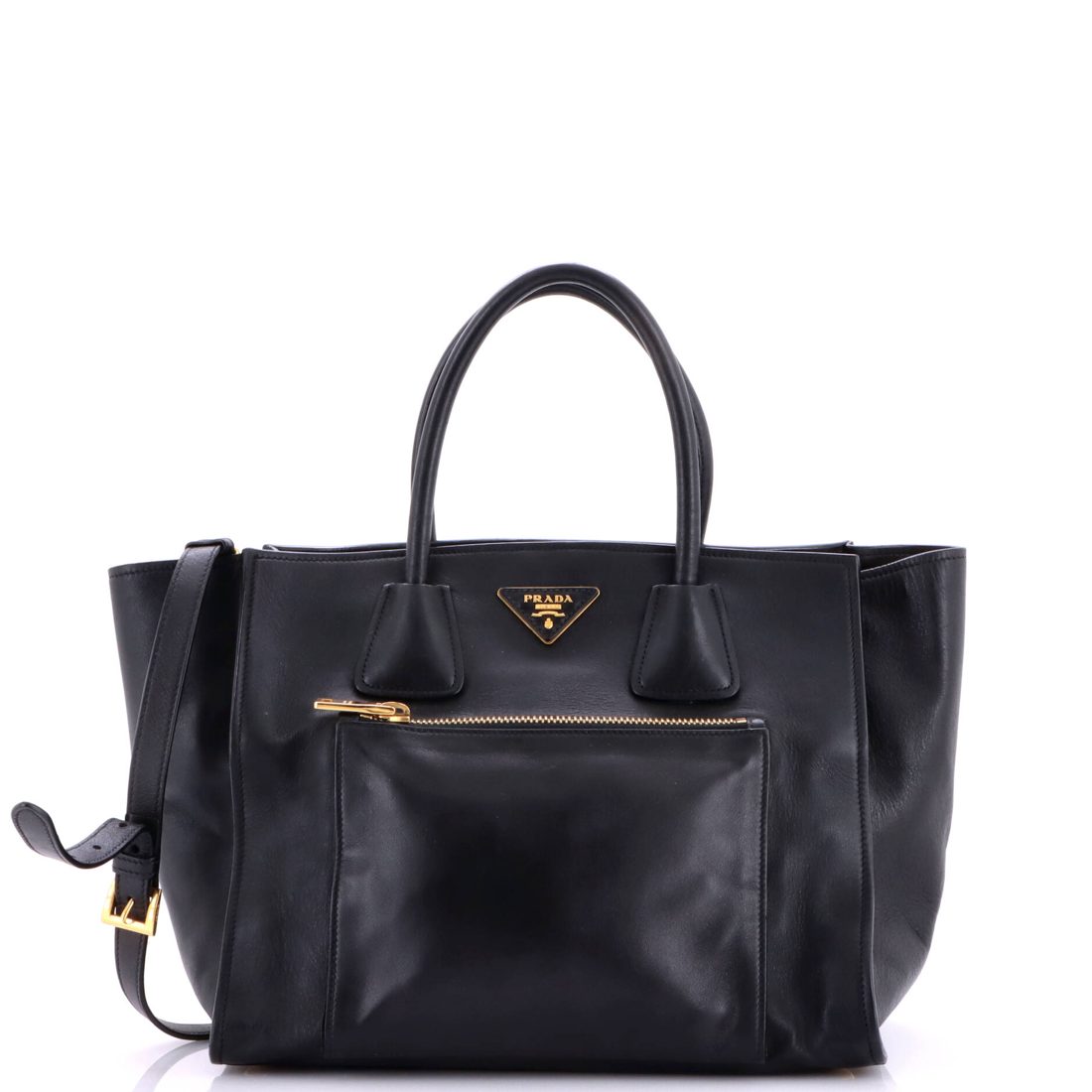Prada Front Pocket Wing Convertible Tote Soft Calf 