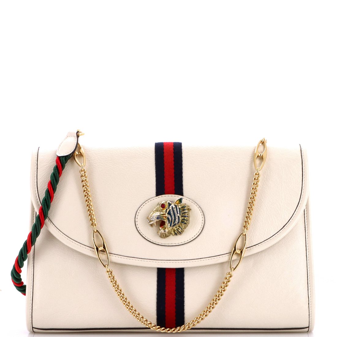 Gucci Rajah Web Chain Shoulder Bag Leather Medium