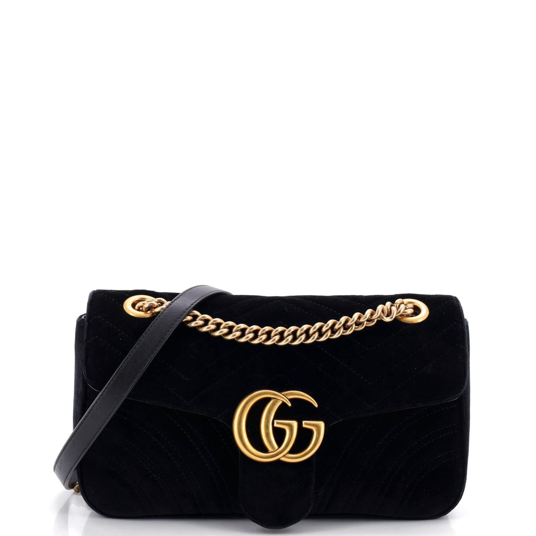 Gucci GG Marmont Flap Bag Matelasse Velvet Small
