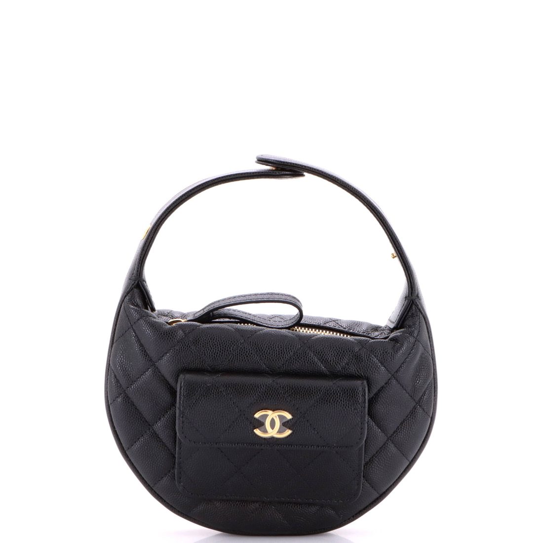 Chanel Polly Pocket Pouch Hobo Quilted Caviar Mini