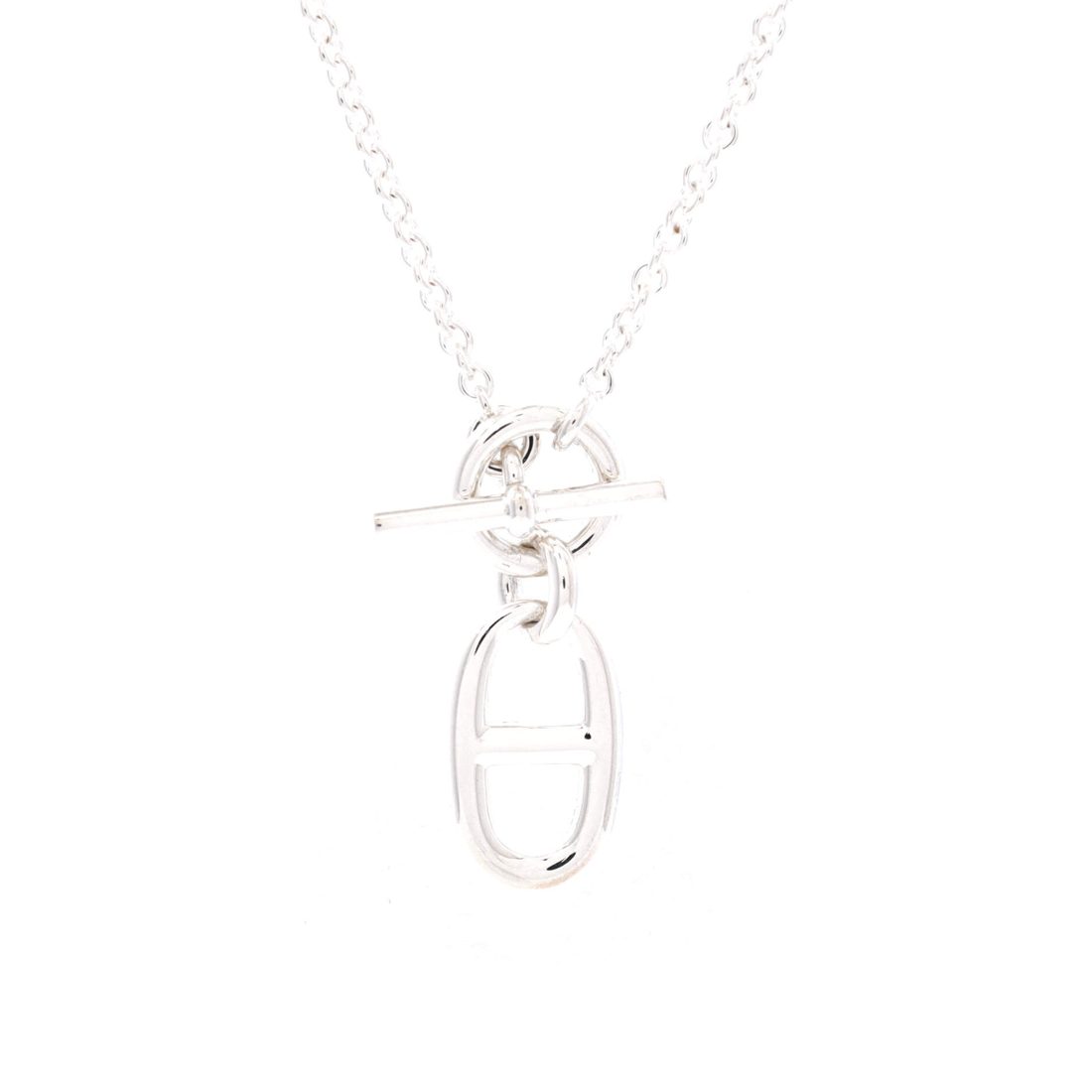 Hermes Chaine d'Ancre Pendant Necklace Sterling Silver 