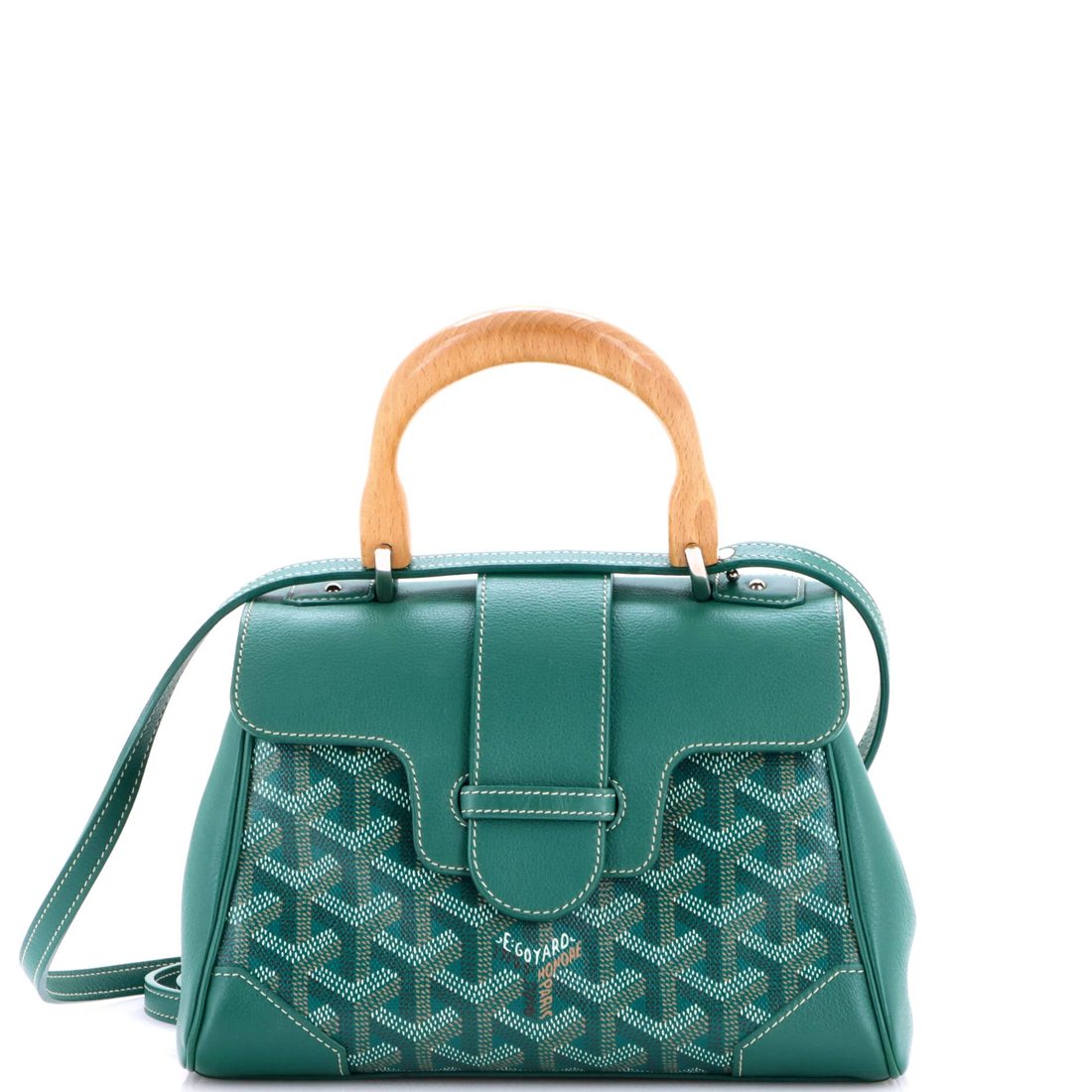Goyard Saigon Top Handle Bag Coated Canvas with Leather Mini