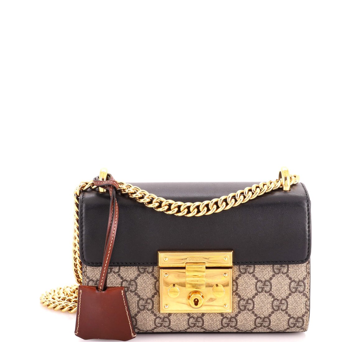 Gucci Padlock Shoulder Bag GG Coated Canvas and Leather Small