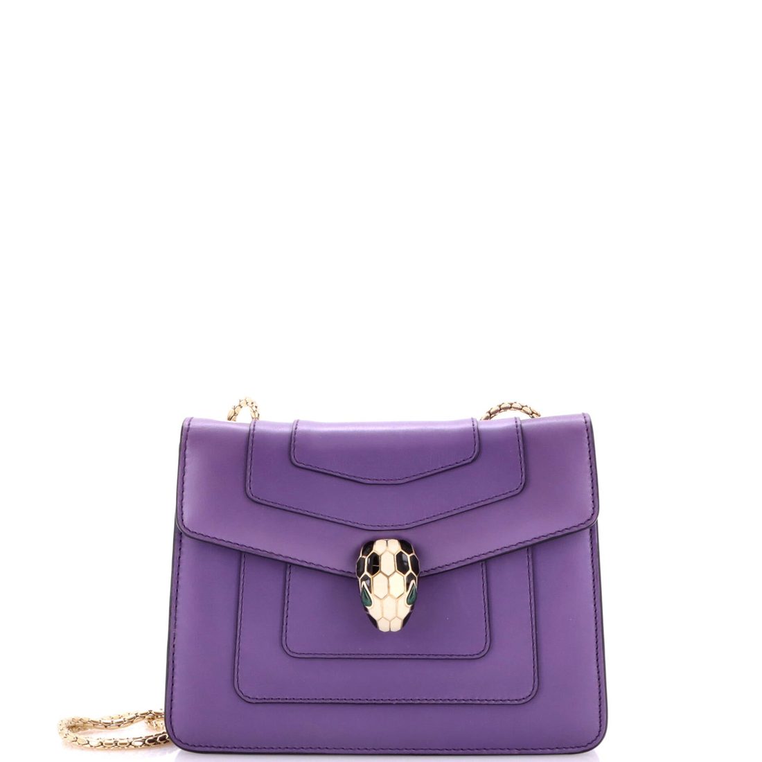 Bvlgari Serpenti Forever Square Shoulder Bag Leather Small