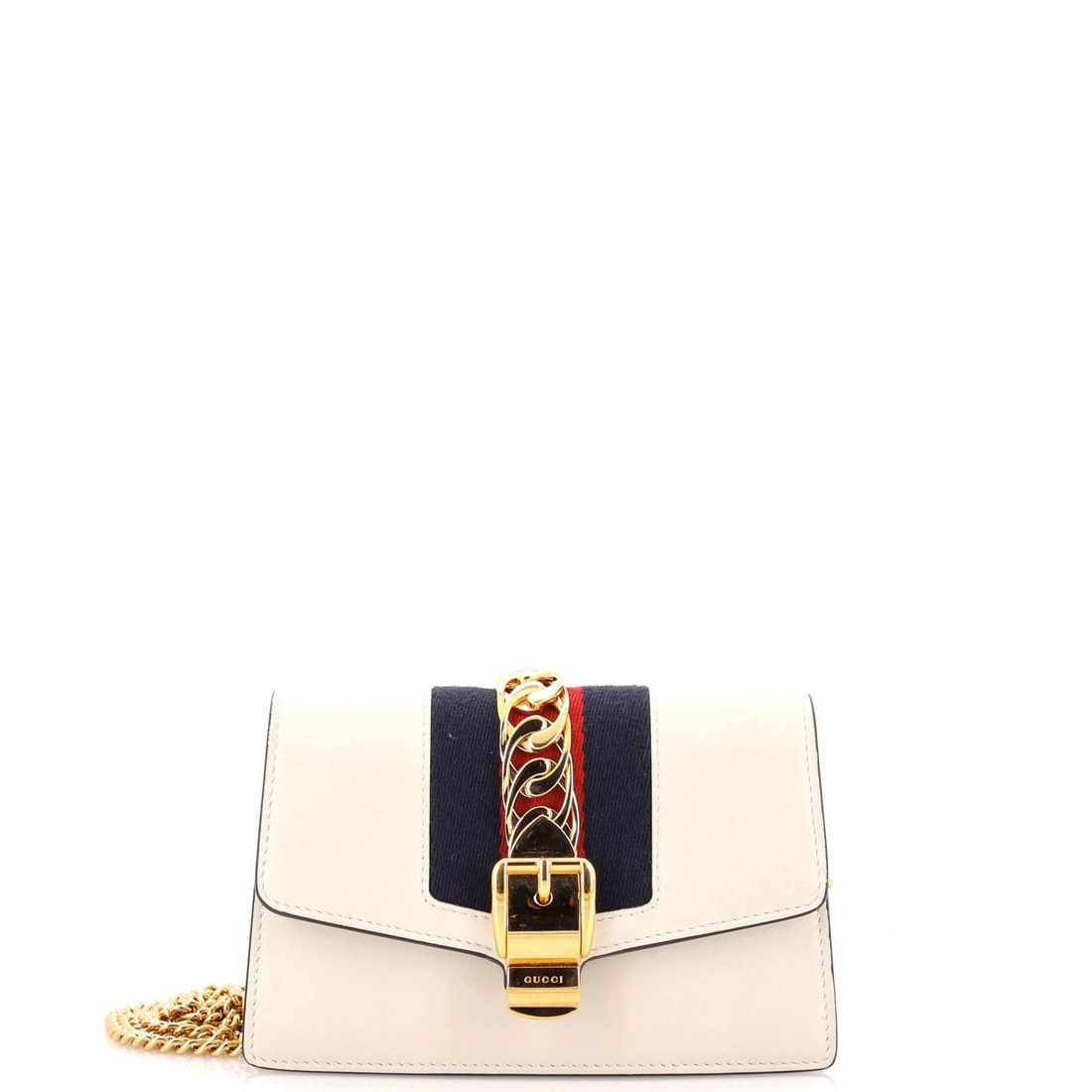 Gucci Sylvie Chain Shoulder Bag Leather Super Mini