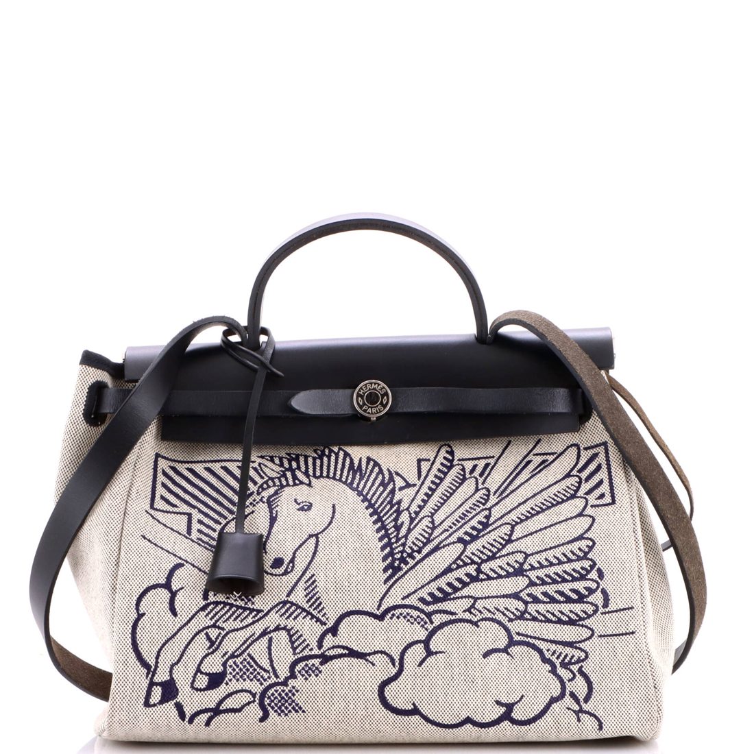 Hermes Herbag Zip Pegase Pop Toile and Leather 31