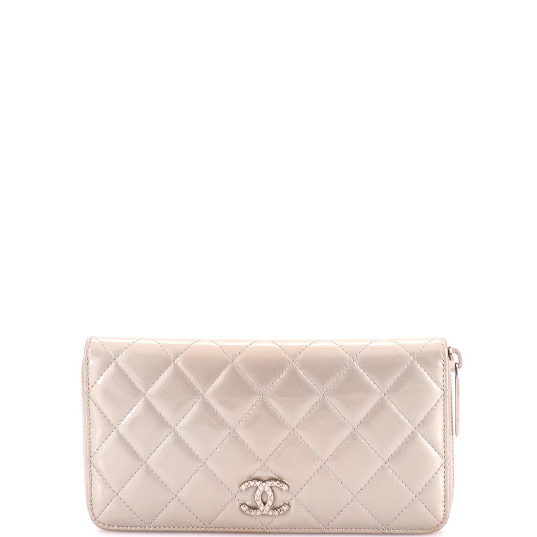 Chanel Brilliant Zip Around Wallet Quilted Patent Long