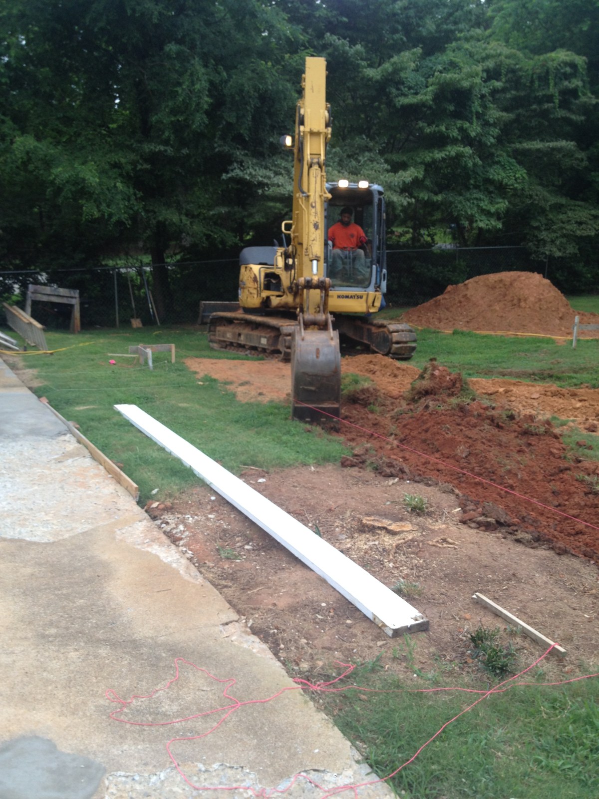 Garage foundation site preparation and forms