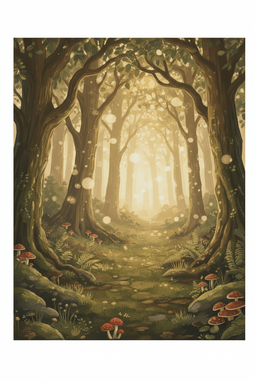 Enchanting forest art digital print. Instant download for nature lovers. Perfect for any room decor!
