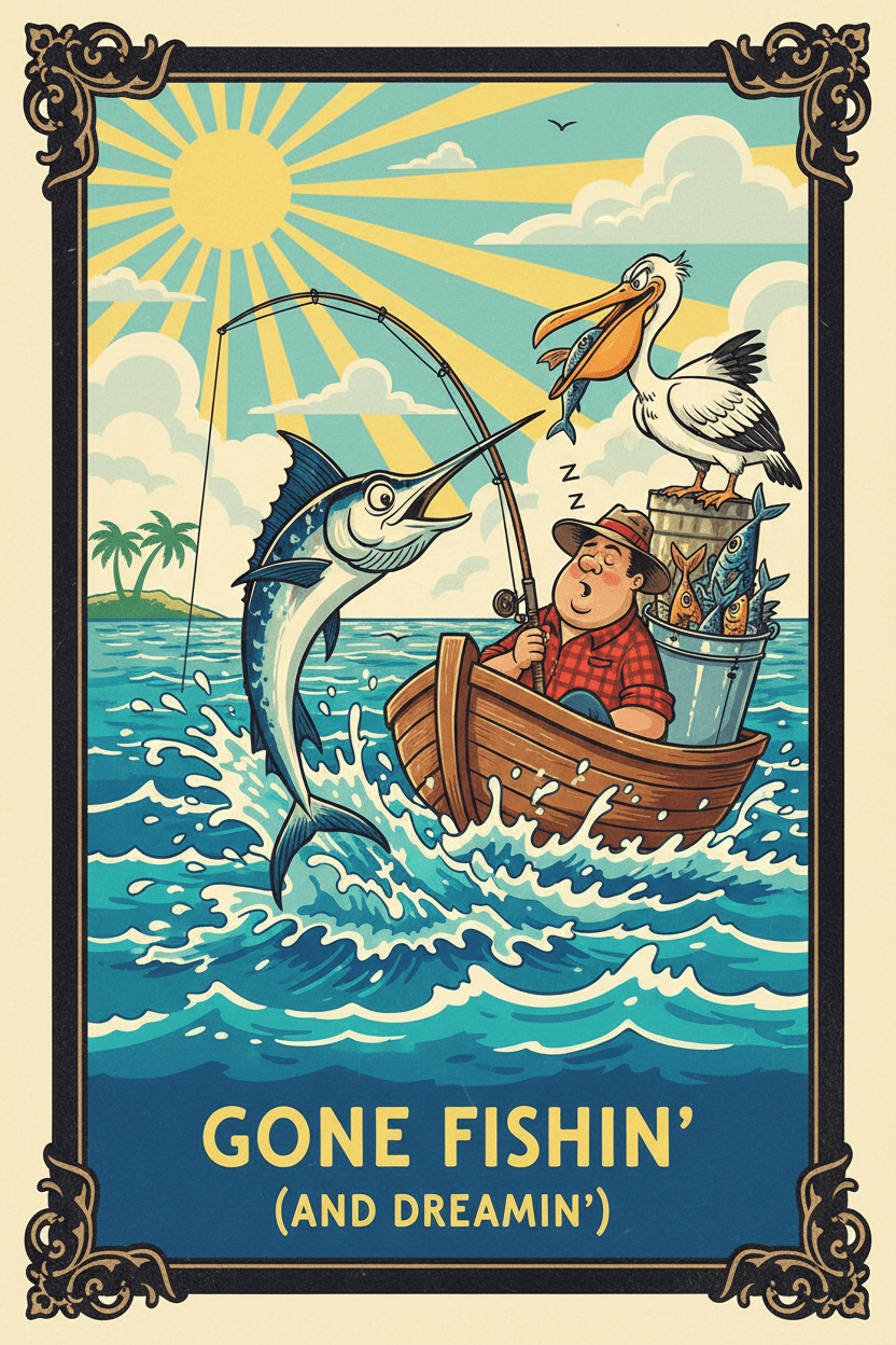 Reel in Ridiculousness: Hilarious Fishing Art Download for Your Wall!