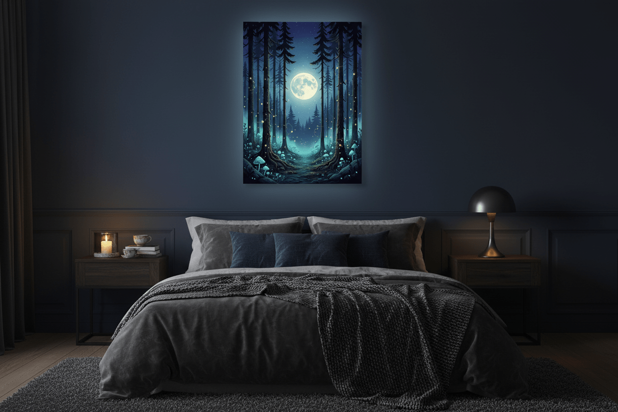 Moonlit Forest Art Print - Digital Download for Celestial Vibes view 2