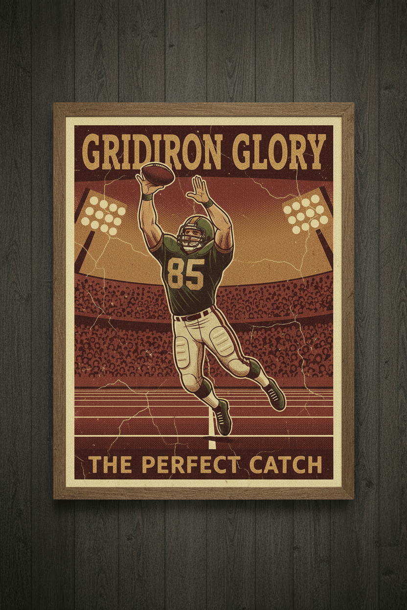 Vintage Football Art Print - Instant Digital Download