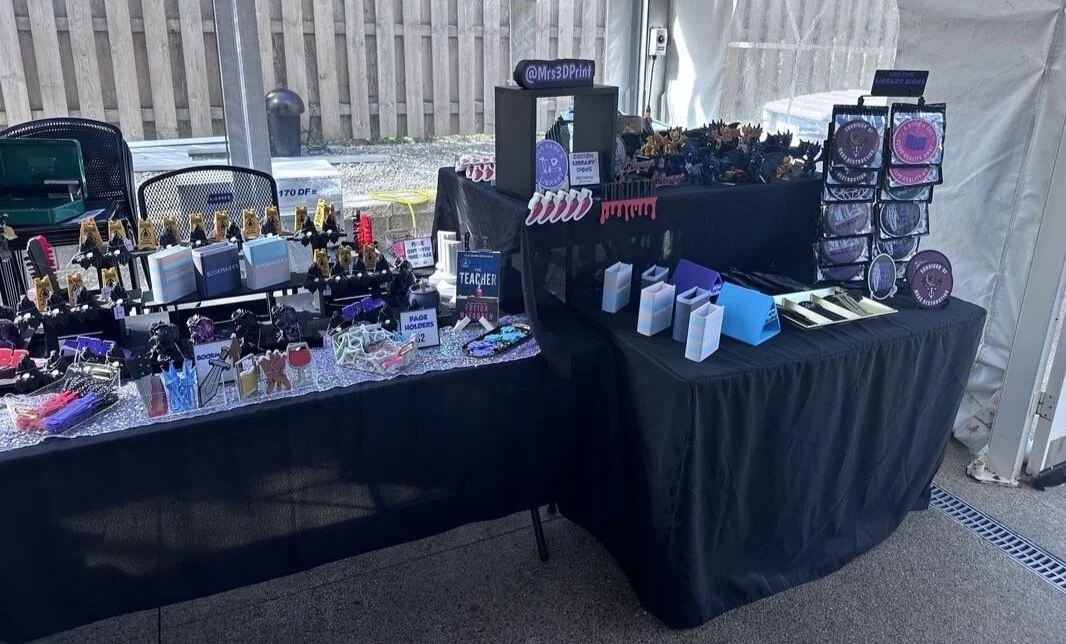 A local vendor display at Turn the Page Books