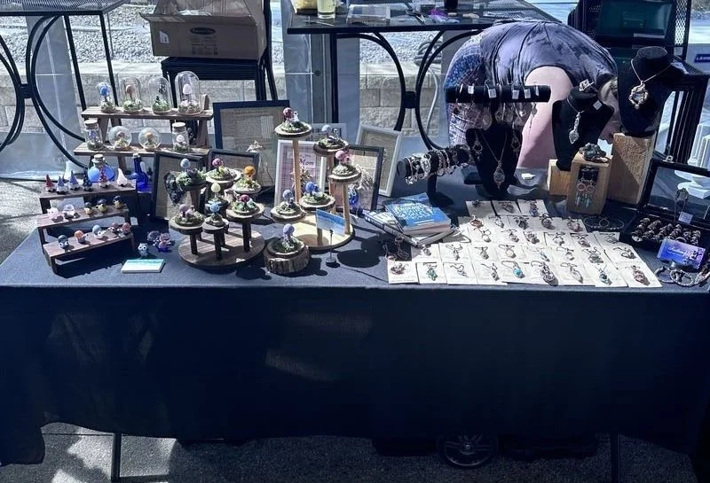 Local goods displayed at Turn the Page Books