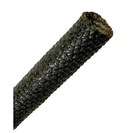 Asphalt-coated black loom sleeve for protecting wire bundles