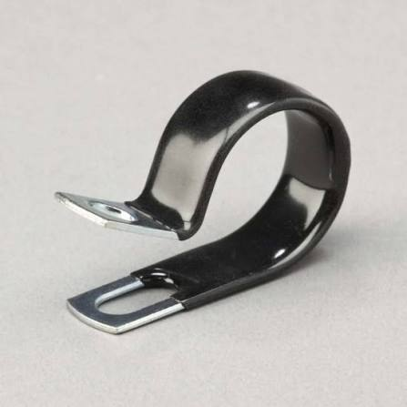 Black COV rubberized body clamp for securing wire loom