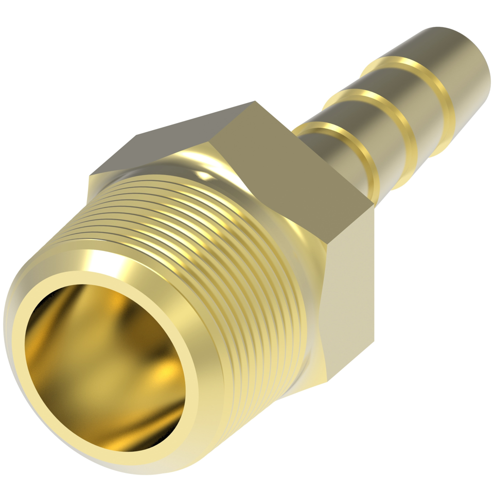 Brass male-thread hose-barb adapter