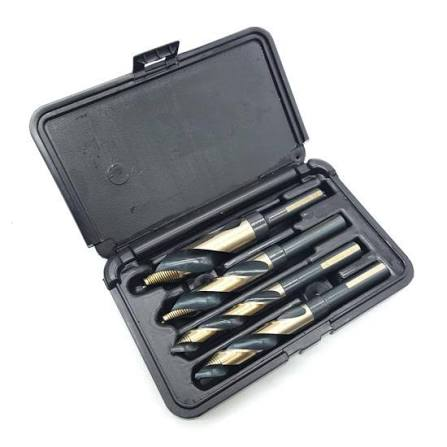 Vortex point drill set in a black storage case