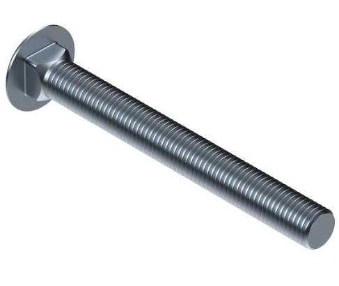 Carriage bolt with a round head and square neck