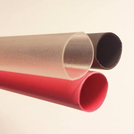 Clear, black and red dual-wall heat shrink tubing