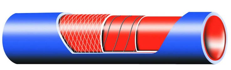 Cross-section of blue 5579-Series coolant hose