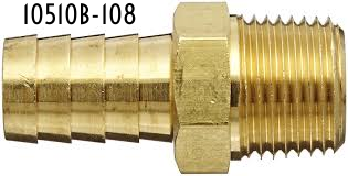 Brass male-thread hose-barb adapter