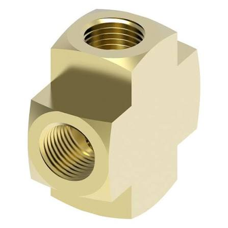 Brass pipe cross