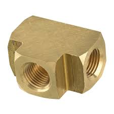 Brass pipe tee