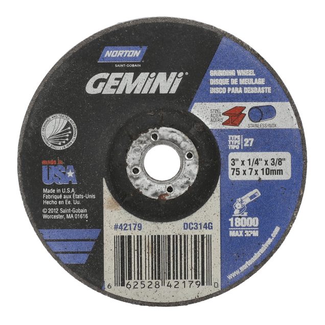 Norton Gemini AO Straight Grinder Type 27 Grinding Wheel Steel, series photo