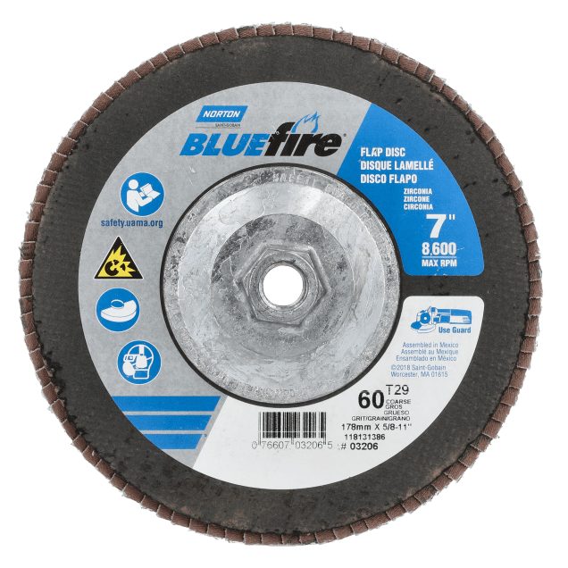 Norton BlueFire ZA Arbor Thread Fiberglass Conical Flap Disc, series photo