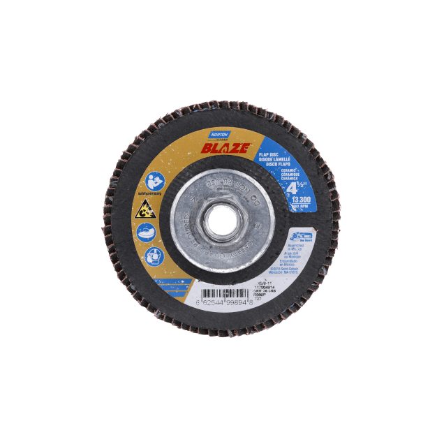 Norton Blaze CA Arbor Thread Fiberglass Flat Flap Disc, series photo