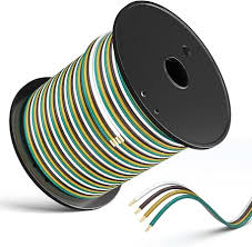 Striped bonded trailer cable on a spool