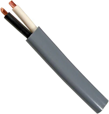 Duplex wire with black and white copper conductors