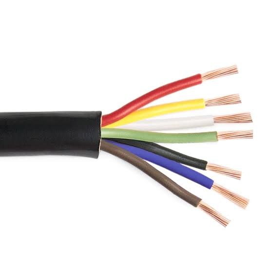 Multi-conductor trailer cable with color-coded copper wire
