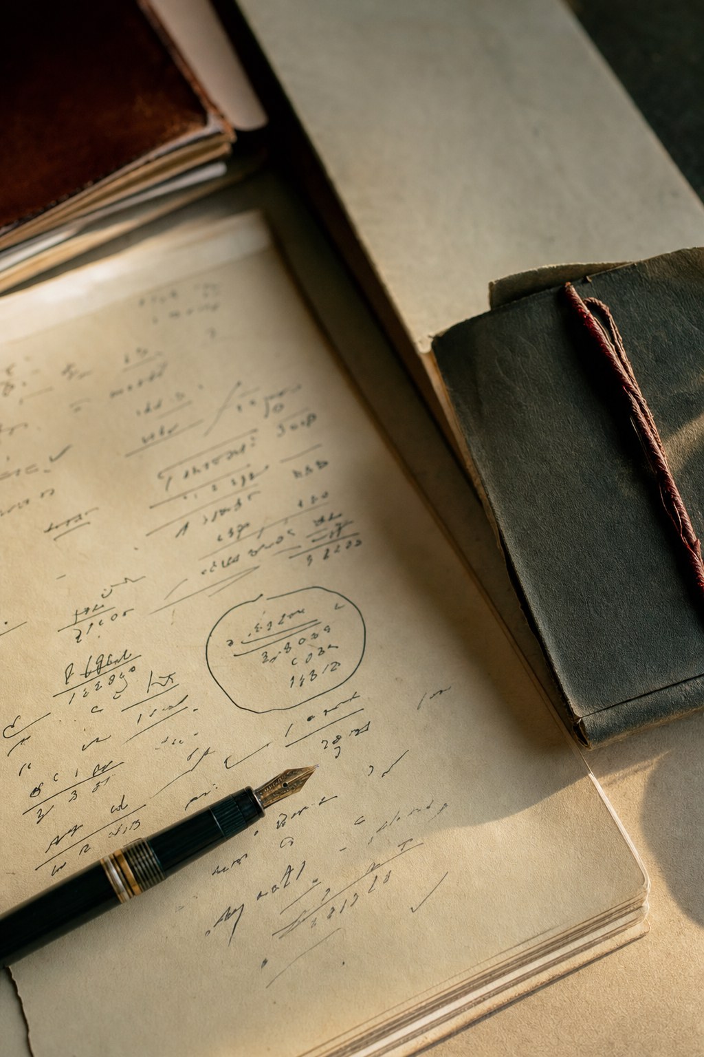 Handwritten financial notes