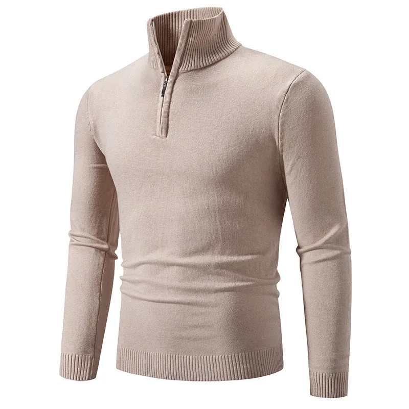 2023 Men's Plus Size Fleece Zip Mock Neck Sweater view 2