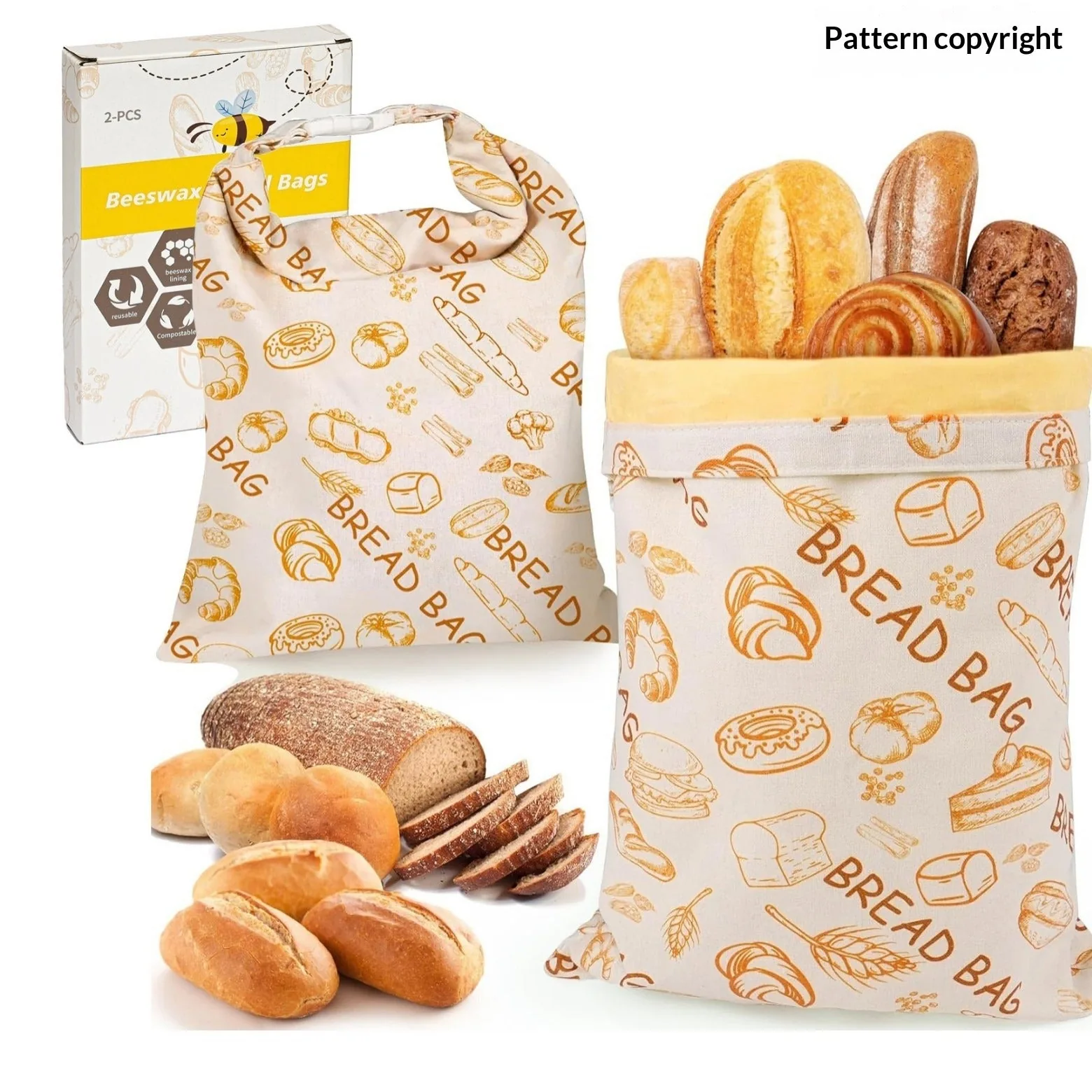 Cotton Linen Bread Bag view 3