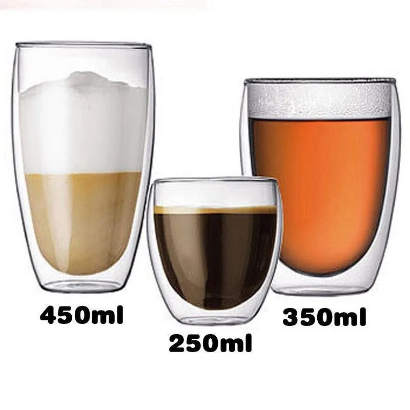 Double Wall Glass Drinkware for Coffee Juice and cocktails ,Hot or Cold view 2