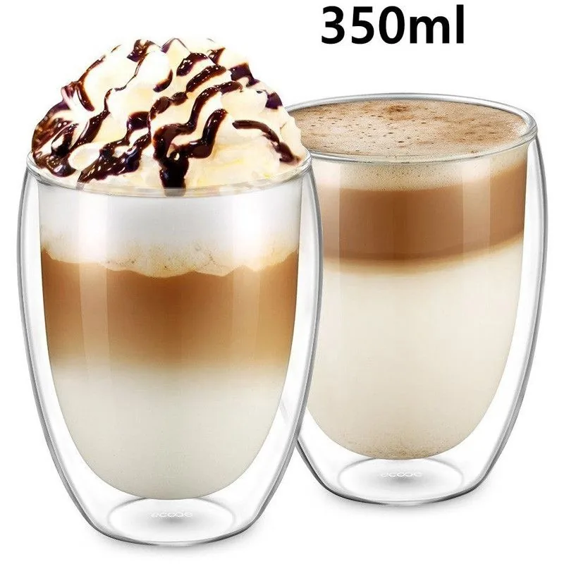 Double Wall Glass Drinkware for Coffee Juice and cocktails ,Hot or Cold view 3
