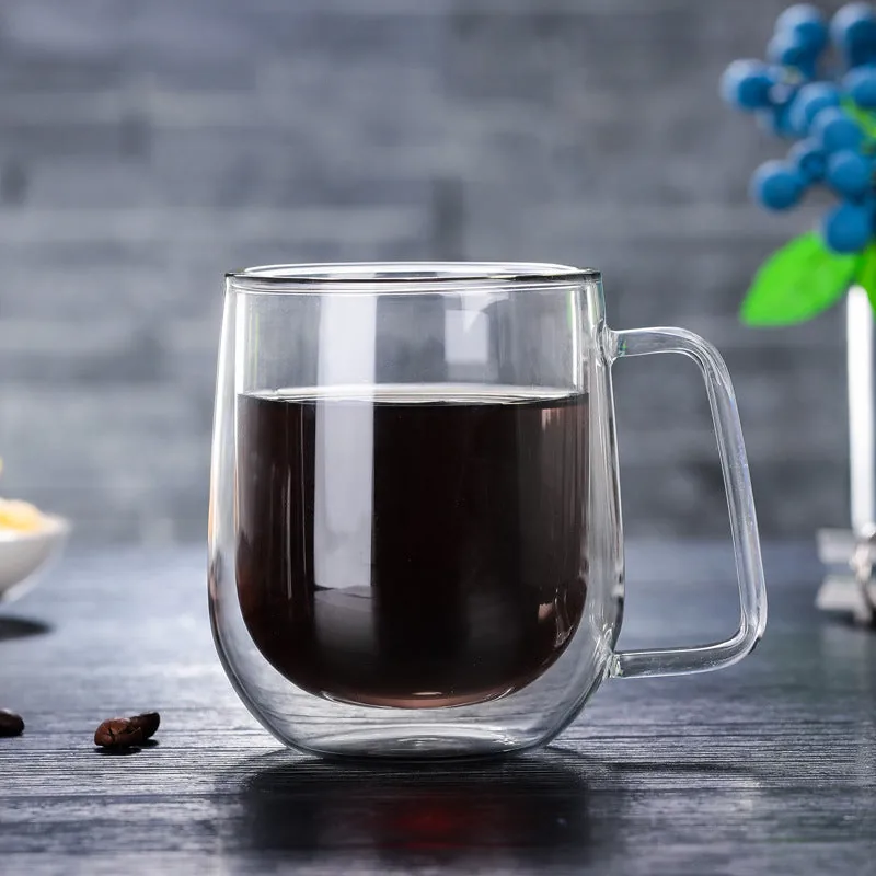 High Borosilicate Double-Wall Glass Cup. view 3