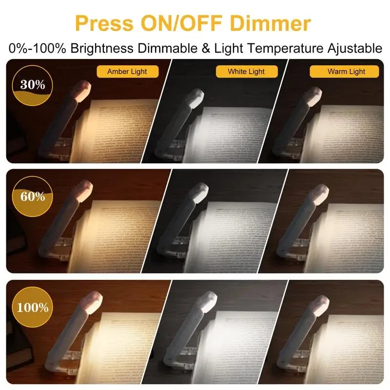 LED USB Rechargeable Book Light Reading Light Eye Protection view 2