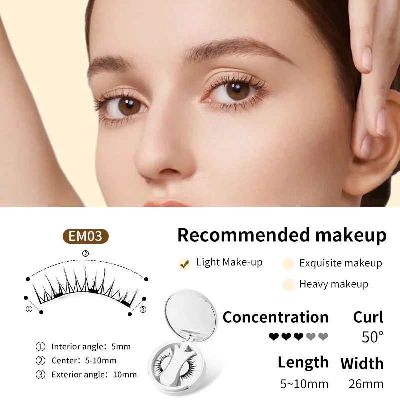 Magnetic False Eyelashes Set with Applicator view 3