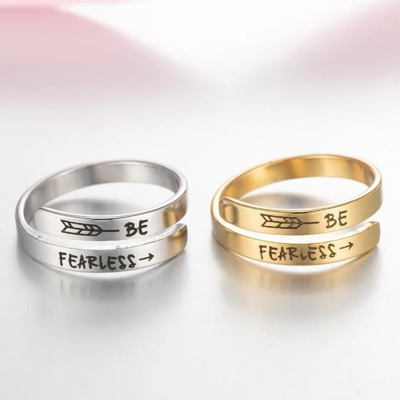 Retro Stainless Steel English Double Ring view 2