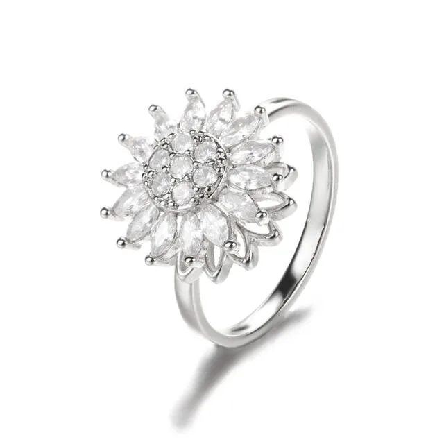 Sunflower Rotation Ring for Anxiety Relief view 3