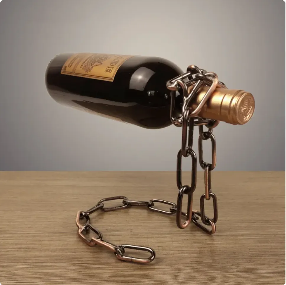 Suspension Chain Wine Rack Metal Holder view 2
